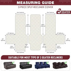 TAOCOCO 100% Waterproof Recliner Sofa Covers 3 Seater, Split Couch Covers - Image 2