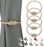 BEL AVENIR Magnetic Jute Curtain Tiebacks, Decorative Drapery Holdbacks by BELAVENIR