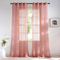 NICETOWN Living Room Coral Pink Sheer Curtains 96 inch Length, Grommet Airy by NICETOWN