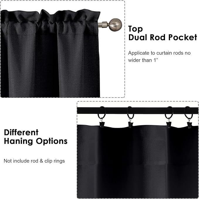 OWENIE Bob 1 PCS Black Valances - Image 4