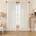 Joydeco Linen Curtains 2 Panel Set, Light Filtering, Ivory on Linen Curtains 84 by JOYDECO