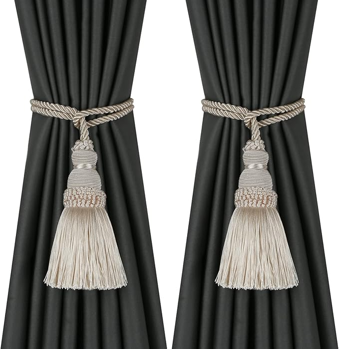 Fenghuangwu 2 Pack Curtain Tie Backs Rope Tassels by fenghuangwu