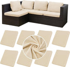 8Pcs Stretch Velvet Patio Cushion Cover, by BIETYONE