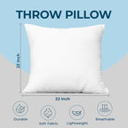 Utopia Bedding Throw Pillows – 22 x 22 Inches Down Alternative Pillows - Image 4