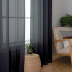 Lecloud Black Sheer Curtains 50 Inch Length 2 Pcs, Light Filtering Bedroom - Image 8