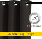 NICETOWN Blackout Toffee Brown Curtains & Drapes 90 inches Long - Image 2