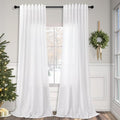 Pitalk White Linen Sheer Drape 104 Inch Curtains by Pitalk