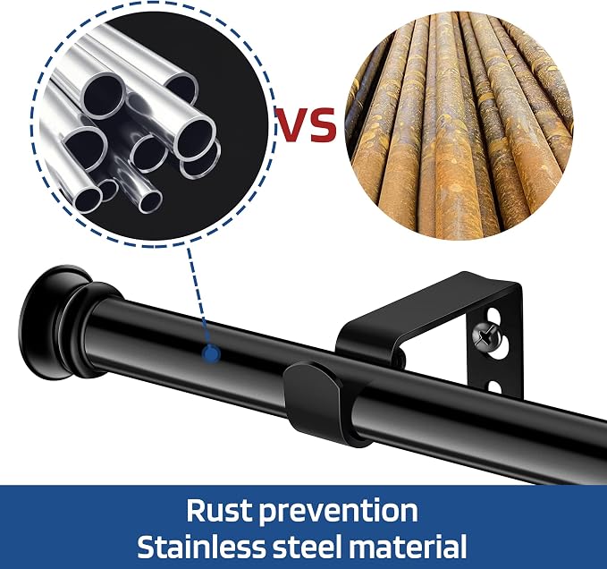 Standard Decorative Window Curtain Rods 30 to 88 Inch, 5/8 Inch Diameter Small - Image 4