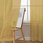 Chyhomenyc Gold Sheer Curtains 96 inches Long 2 Panels, Light Filtering Soft - Image 8