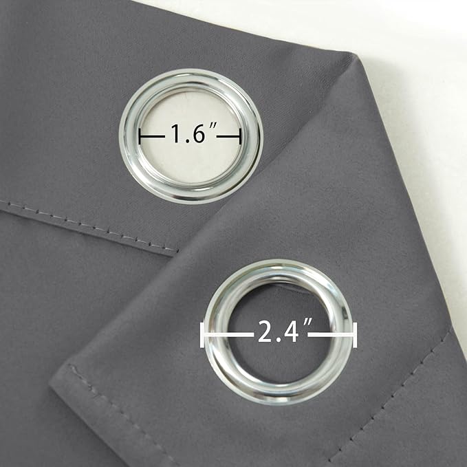 LEMOMO Blackout Curtains 52 x 90 Inch Long Frost Grey Curtains Set of 2 Panels - Image 5