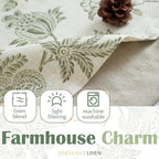 jinchan Floral Valance Curtain Linen Kitchen Valance - Image 3