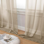 Extra Long Sheer Taupe Curtains - Image 7