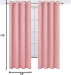 LEMOMO Pink Thermal Blackout Curtains/52 x 108 Inch/Set of 2 Panels Room - Image 9
