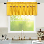FRAMICS Farmhouse Valance Curtains, Boho Cotton Linen Kitchen Valance, Country - Image 2