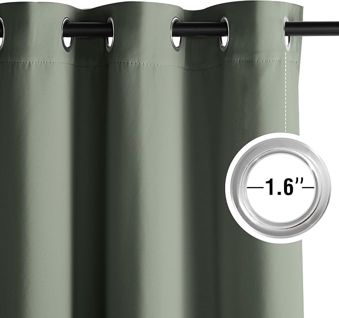 NICETOWN Room Darkening Draperies Curtains Panels, 2 Panels Dark Mallard W52 x - Image 4