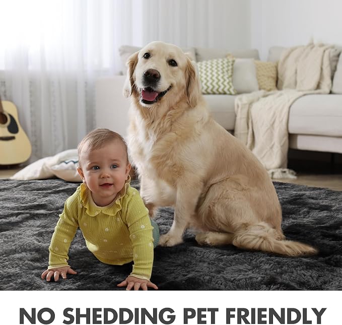 7x10 Ft Extra Large Shag Rugs for Living Room, Tie Dyed Ultra Soft Fluffy Furry - Image 6