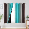 Estelar Textiler Brown and Teal Ombre Blackout Curtains 45 Inch Length 2 Panels by ESTELARTEXTILER