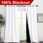 NICETOWN White Blackout Curtains 90 inches Long, Full Light Blocking Drapes - Image 2