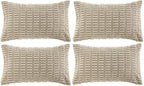 Fancy Homi 4 Packs Taupe Decorative Throw Pillow Covers 12x24 Inch by Fancy+Homi
