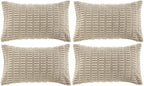 Fancy Homi 4 Packs Taupe Decorative Throw Pillow Covers 12x20 Inch by Fancy+Homi