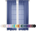 OWENIE Blue Sheer Curtains 72 Inches Long 2 Panels Set, Transparent Light by OWENIE