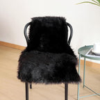 linmopm Faux Fur Rug Sheepskin Shag Fluffy Fuzzy Black 2x3 ft Small Rugs - Image 2