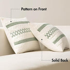 MIULEE Set of 2 Sage Green Boho Decorative Lumbar Pillow Covers 12x20 Inch - Image 6