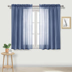 DWCN Sheer Curtains Semi Transparent Voile Rod Pocket Curtains by DWCN