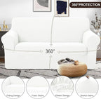 U-NICE HOME Oversized Stretch Loveseat Couch Cover Sofa Covers Washable Sofa - Image 3