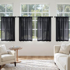 MIULEE Short Curtains 30 Inches Long, 4 Panels Set, Light Filtering Half Window - Image 2