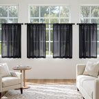 MIULEE Short Sheer Curtains 54 Inches Long, 4 Panels Set, Light Filtering Rod - Image 4
