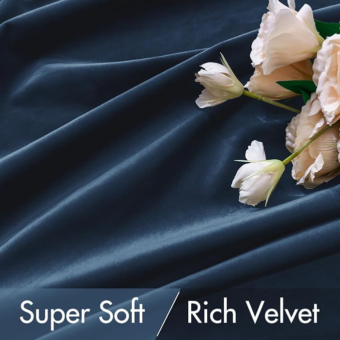 MIULEE Navy Blue Velvet Curtains 84 inches - Image 4