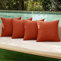 MIULEE Pack of 4 Decorative Burnt Orange Throw Pillow Covers Linen Waterproof by MIULEE