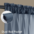 MIULEE Navy Blue Sheer Curtains 63 Inches Long, 4 Panels Set, Light Filtering - Image 3