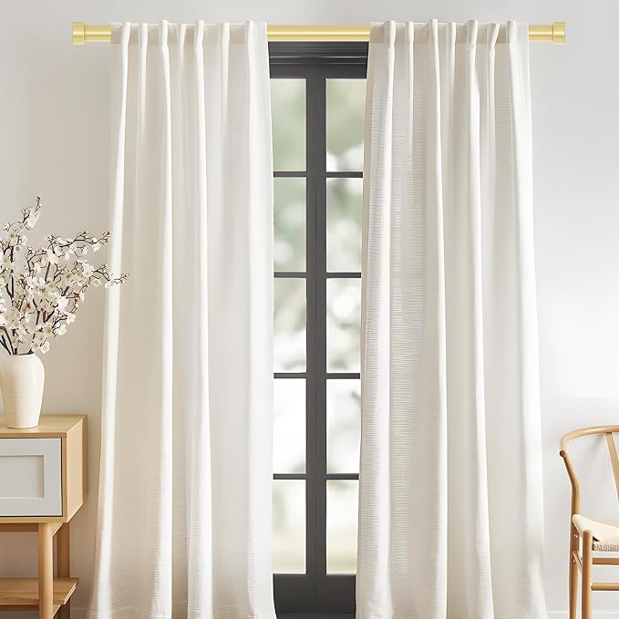 VOIIY Gold Curtain Rods for Windows 18 to 42 Inch, Size:18-42 Inch - Image 2