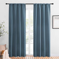 NICETOWN Blackout Curtains for Living Curtains, Smoky Blue, 1 Pair, 34-inch W x by NICETOWN