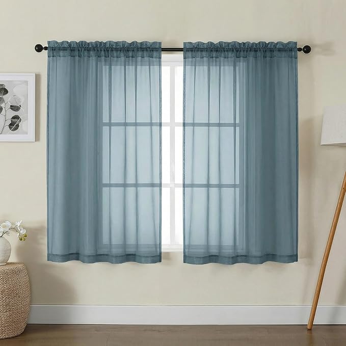 Gwine Sheer Curtains for Living Room 45 inch Length by Gwine