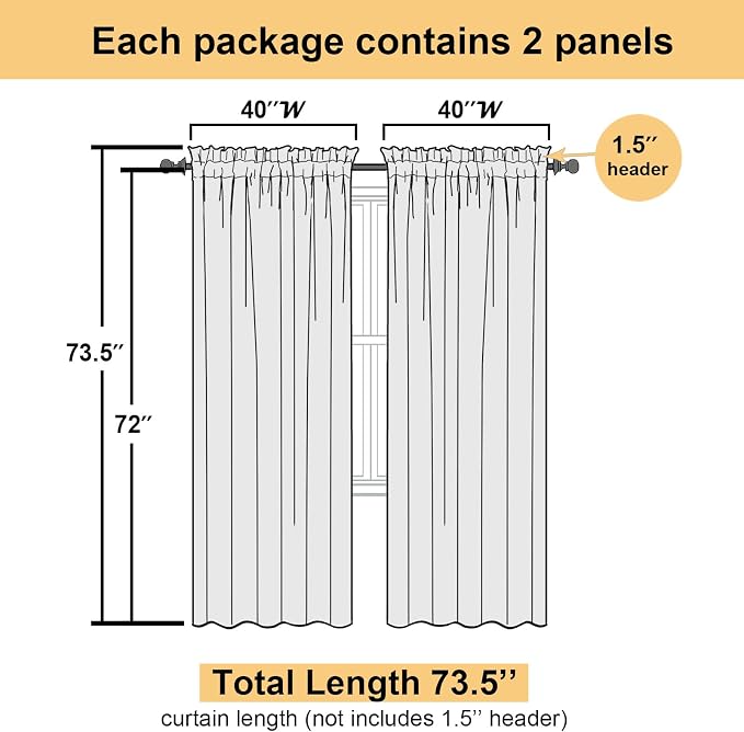Lecloud Taupe Sheer Curtains 72 Inch Length 2 Panels, Light Filtering Soft - Image 3