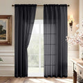 Aiyufeng 2 Pack: Basic Black Sheer Curtain Drapes by Aiyufeng