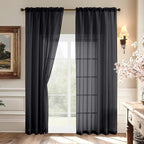 Aiyufeng 2 Pack: Basic Black Sheer Curtain Drapes by Aiyufeng