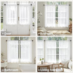 MIULEE Short Sheer Curtains 45 Inches Long, 4 Panels Set, Light Filtering Rod - Image 5