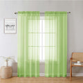 Lecloud Lime Sheer Curtains 72 Inches Long 2 Panels, Solid Voile Light by Lecloud