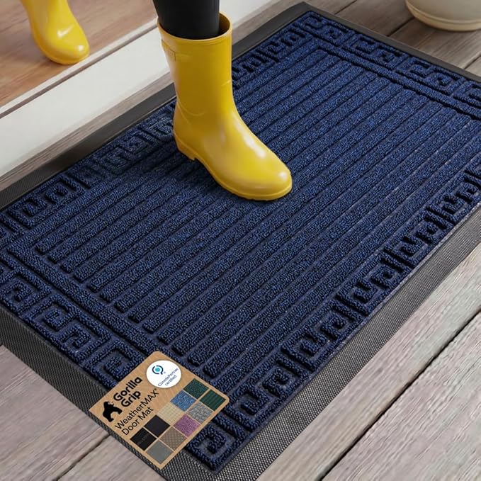 GORILLA GRIP 100% Waterproof All-Season WeatherMAX Doormat 35x23, US Designed by GorillaGrip