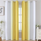Estelar Textiler Yellow and Greyish White Gradient Room Darkening Blackout - Image 2