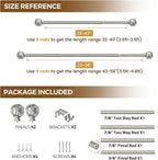 KAMANINA Curtain Rods for Windows, Antique Silver Curtain Rod 32 to 58 Inch - Image 9