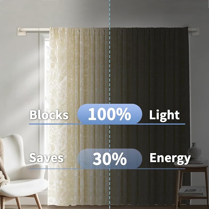 Beige White Curtain Rods for Windows 66-120Inch Heavy Duty French Return Rod - Image 4