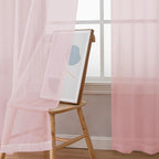 Simplebrand Blush Red Sheer Curtains 90 Inches Long 2 Panels, Light Filtering - Image 3