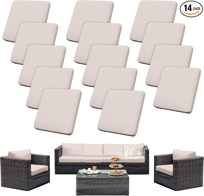 Outdoor Cushion Covers Set, Replacement by SUKAIKEQA