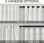 Ivory Kitchen Cafe Curtains 45 Inch Length 2 Panel Set Back Tab Rod Pocket Semi - Image 3