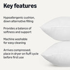 Amazon Basics Square Hypoallergenic Pillow Insert, Sofa Bed Couch Decorative - Image 2